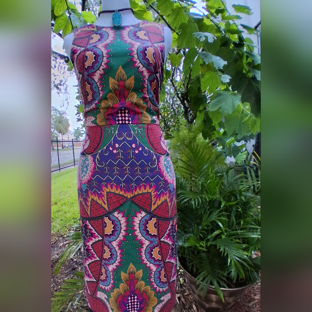 🔥NEW MAEVE ANTHROPOLOGY Vibrant Multicolor Backless Dress Size 0 & FREE GIFT - Picture 4 of 14